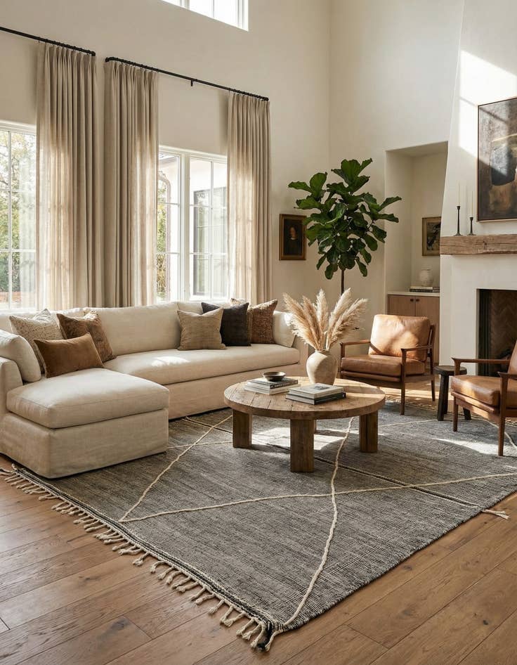 Detail image of 9' 9 x 13'  Hand Knotted Moroccan Wool Rug