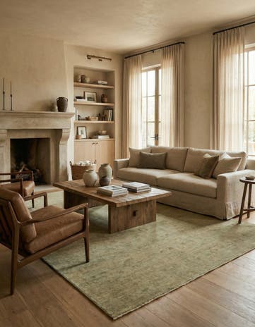 6' 2 x 9' Hand Knotted Over-Dyed Ziegler Rug