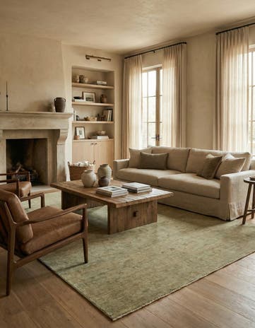 6' 2 x 9' Hand Knotted Over-Dyed Ziegler Rug