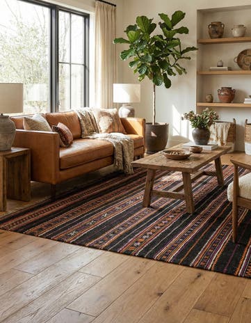 5' 7 x 9' 10 Hand Woven Kilim Fars Wool Rug