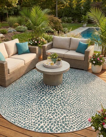10' 8 x 10' 8 Easy-Clean Jill Zarin Cape Town Indoor / Outdoor Round Rug