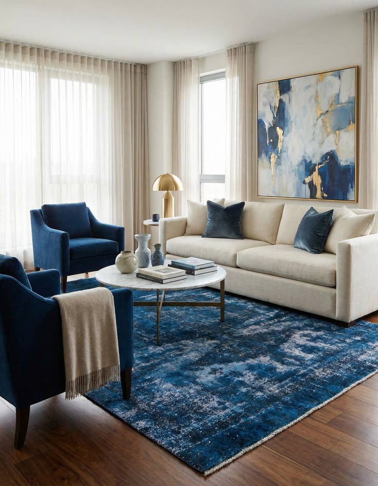 Detail image of 6' 8 x 9'  Hand Knotted Ultra Vintage Persian Wool Rug