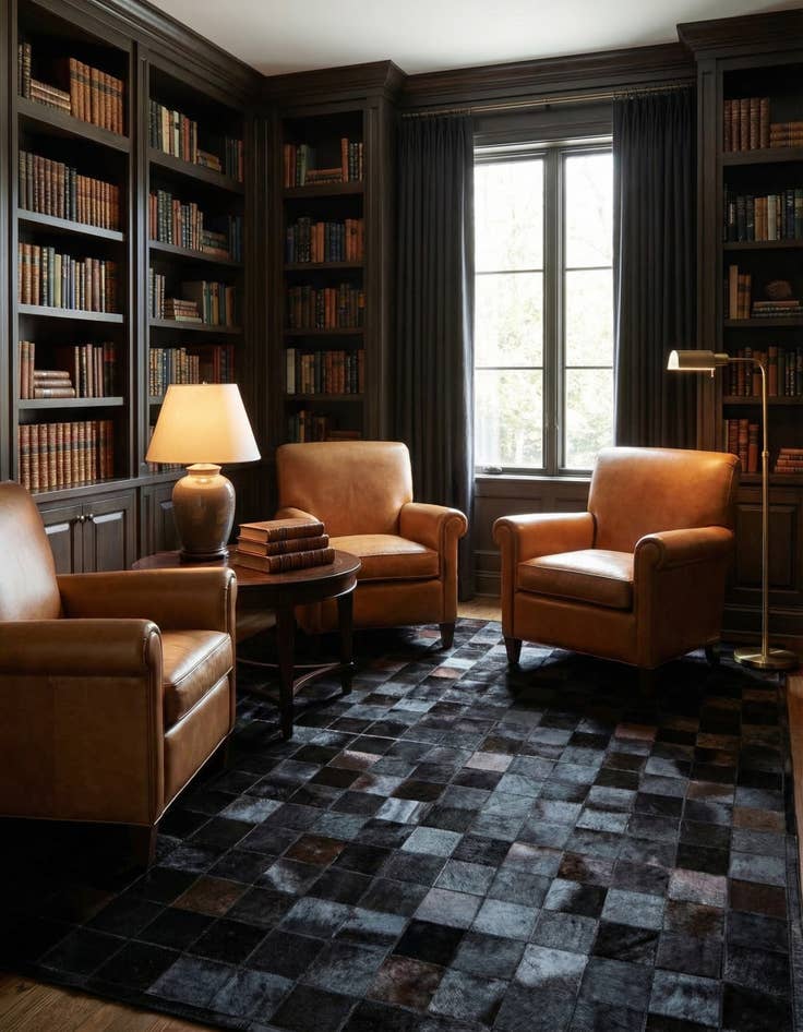 Detail image of  5' 2 x 8' 1 Cowhide - Patchwork Rug