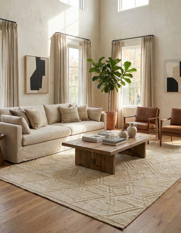 6' 5 x 8' 11 Hand Knotted Moroccan Wool Rug