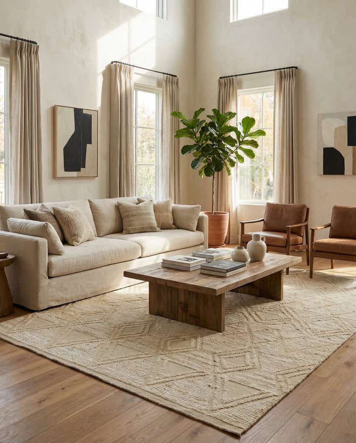 6' 5 x 8' 11 Hand Knotted Moroccan Wool Rug