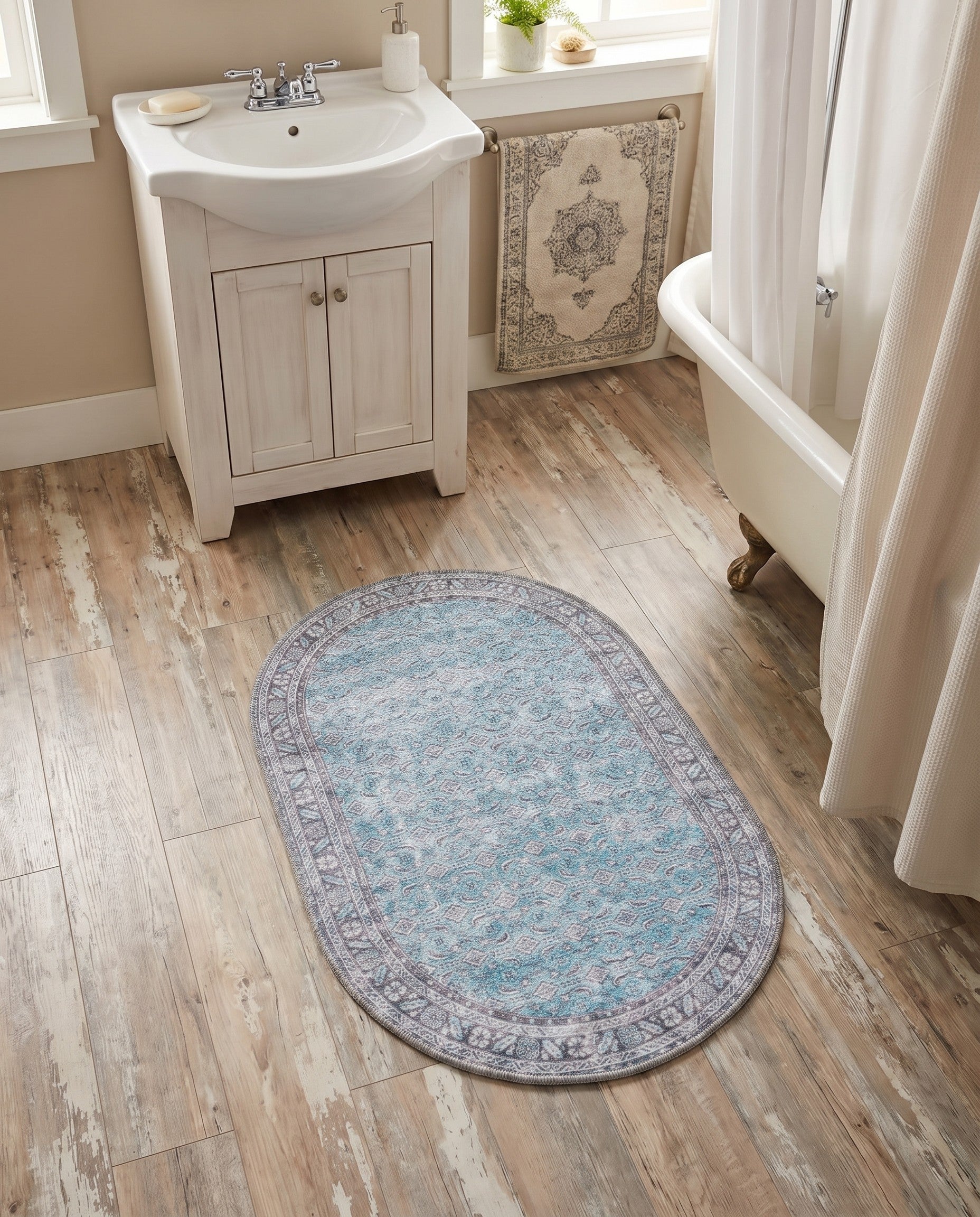 2' x 3' Washable Timeless Oval Rug