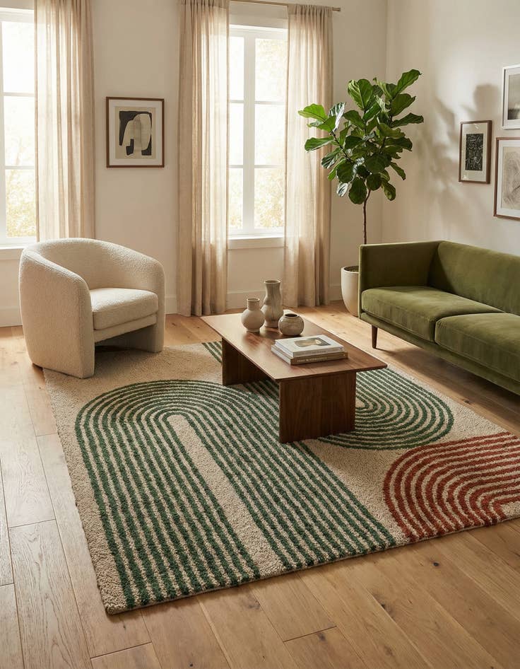 Detail image of 4' 1 x 4' 1 Handtufted Wool Square Rug