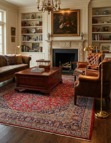 9' 9 x 12' 9 Hand Knotted Mashad Persian Wool Rug