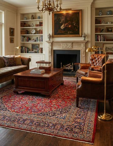 9' 9 x 12' 9 Hand Knotted Mashad Persian Wool Rug