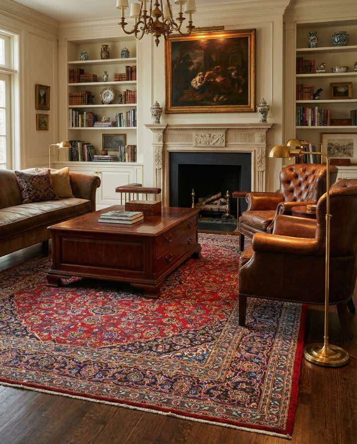 9' 9 x 12' 9 Hand Knotted Mashad Persian Wool Rug