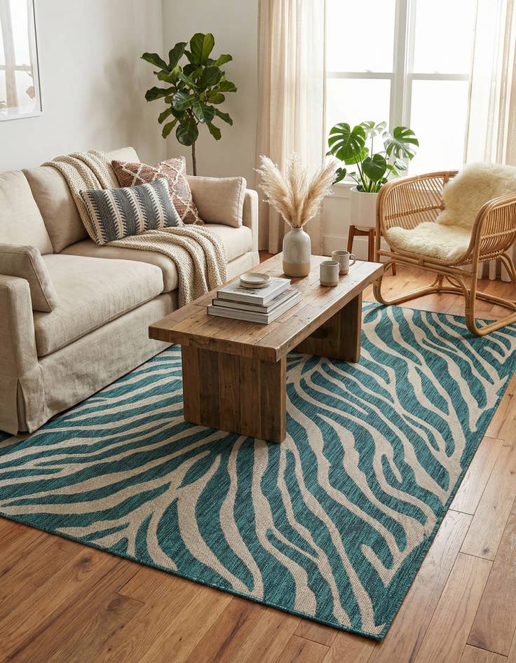 Detail image of 5' 3 x 8'  Washable Safari Indoor / Outdoor Rug