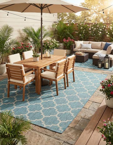 9' x 12' Easy-Clean Lattice Indoor / Outdoor Rug