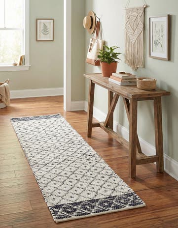 2' 2 x 8' Hand Woven Chindi Trellis Runner Rug