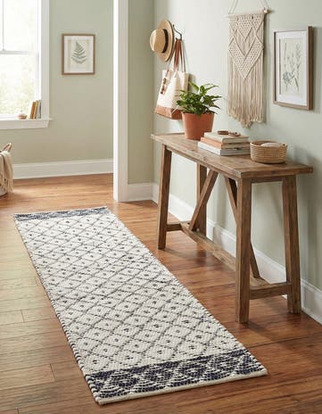2' 2 x 8' Hand Woven Chindi Trellis Runner Rug