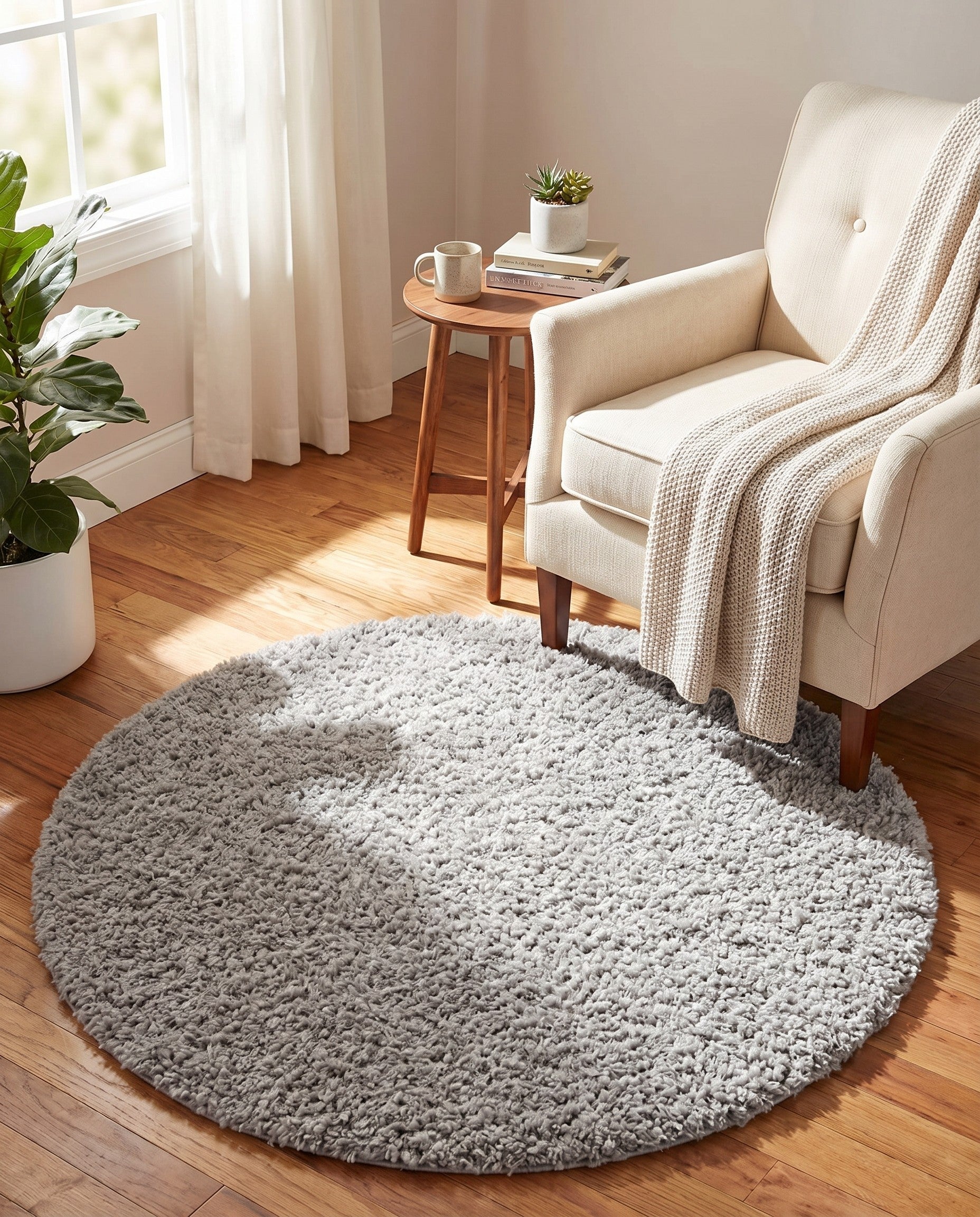 3' x 3' Zermatt Shag Round Rug
