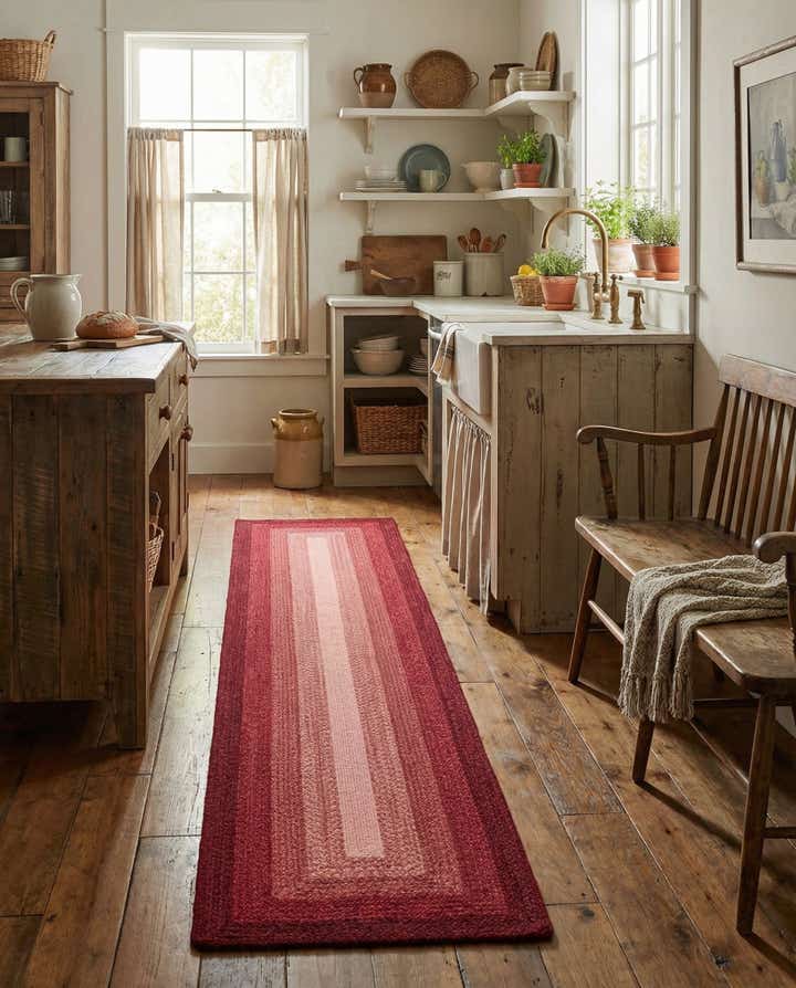2' 7 x 12' Handmade Hand Braided Wool Runner Rug