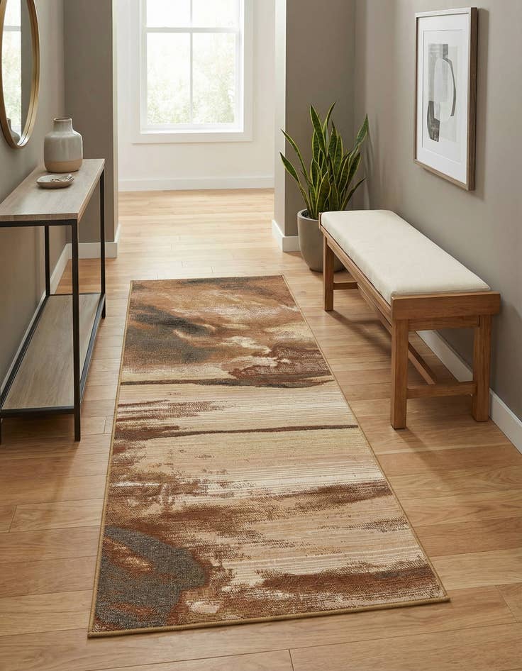 Detail image of 2' 7 x 5' 3  Washable Modern Indoor / Outdoor Runner Rug