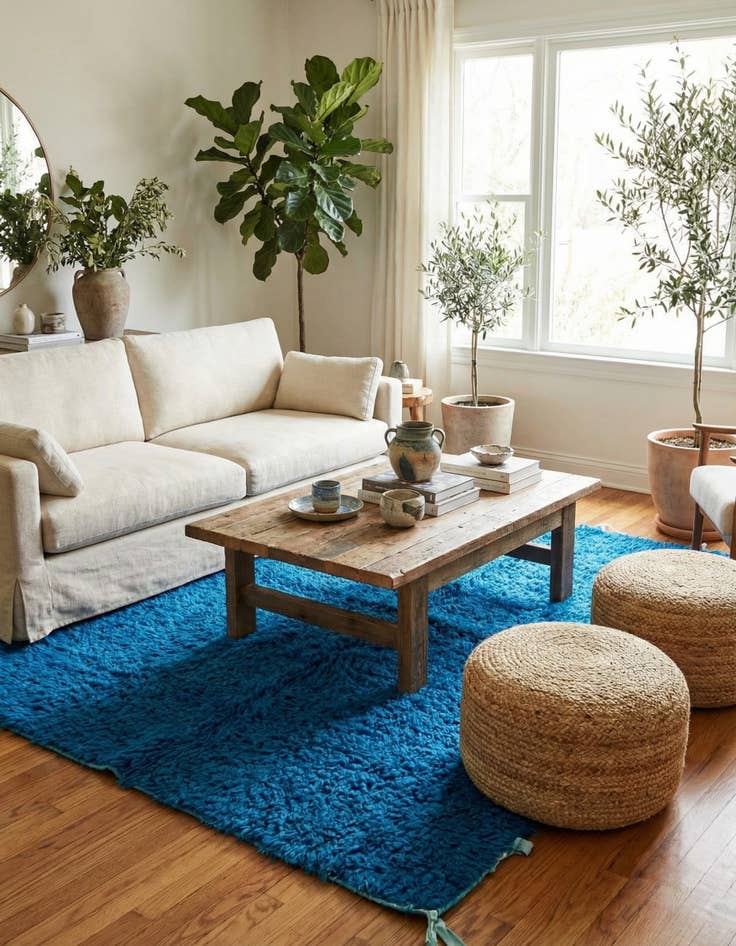 Detail image of 4' 7 x 6' 2  Hand Knotted Moroccan Wool Rug