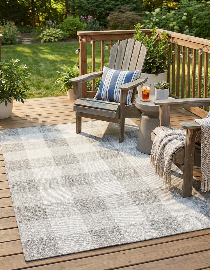 4' x 6' Easy-Clean Checkered Indoor / Outd...