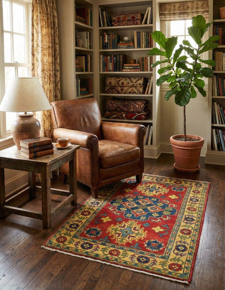 Detail image of  2' 7 x 4' 1  Hand Knotted Kazak Rug