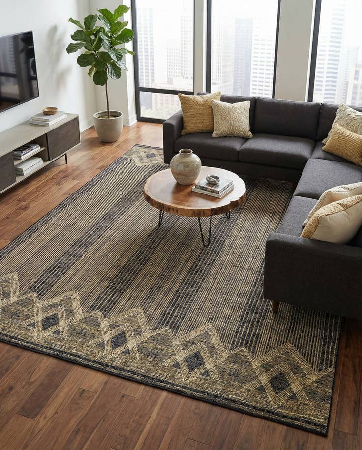 Detail image of 10' x 13' Easy-Clean Modern Indoor / Outdoor Rug