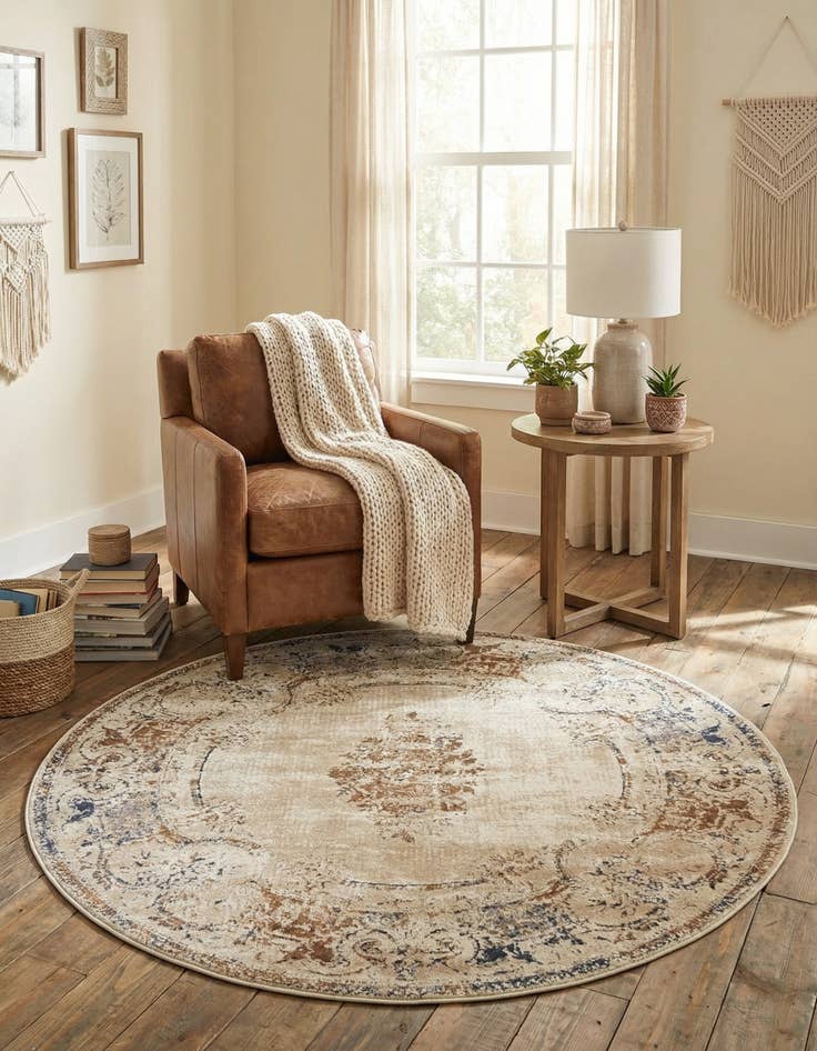 Detail image of 4' x 4' Villa Round Rug