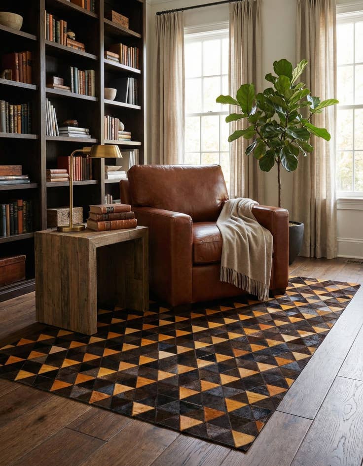 Detail image of  5' 1 x 8' 1 Cowhide - Patchwork Rug