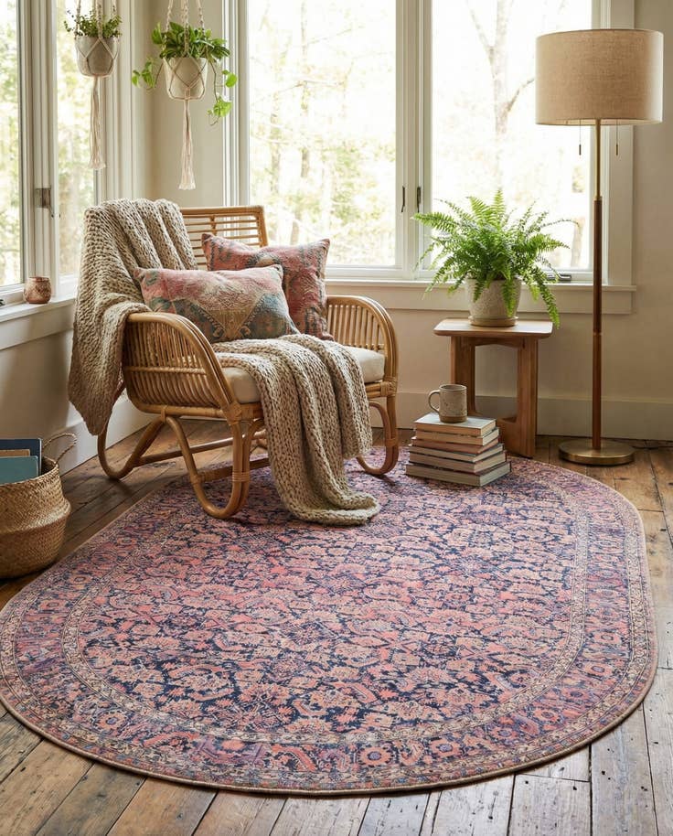 Detail image of 5' x 8' Washable Timeless Oval Rug