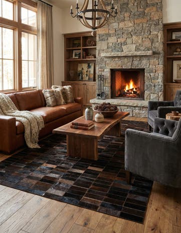 4' 11 x 8' 1 Cowhide - Patchwork Rug