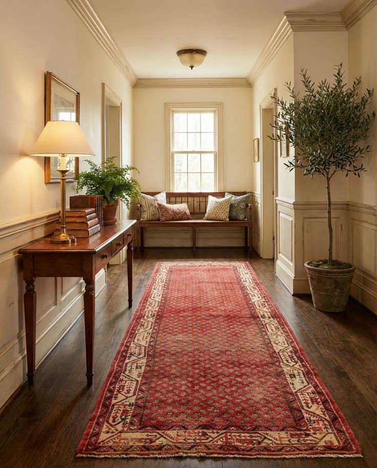 Detail image of 3' 7 x 10' 4 Hand Knotted Botemir Persian Wool Runner Rug