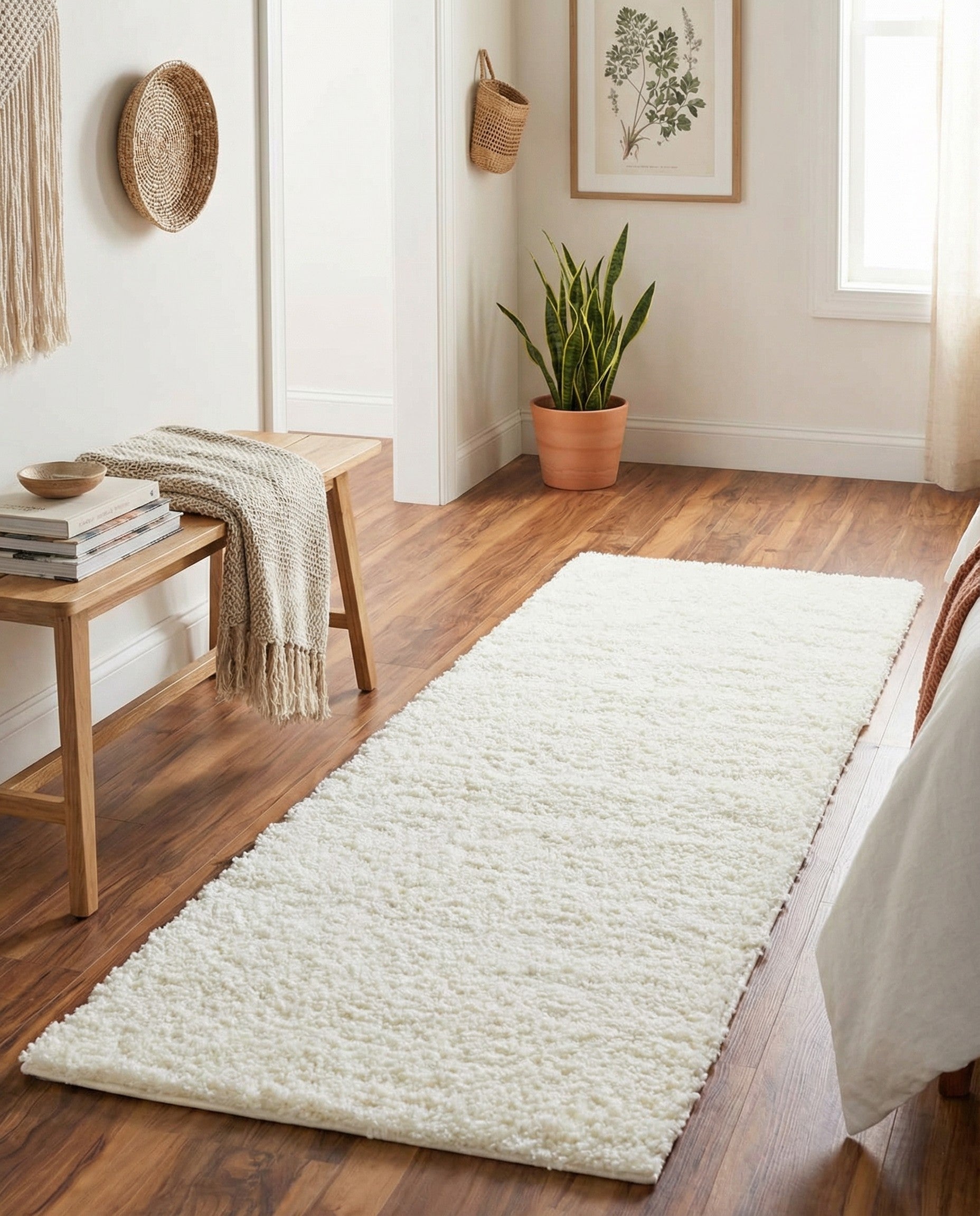  2' x 4' 1 Soft Solid Shag Runner Rug