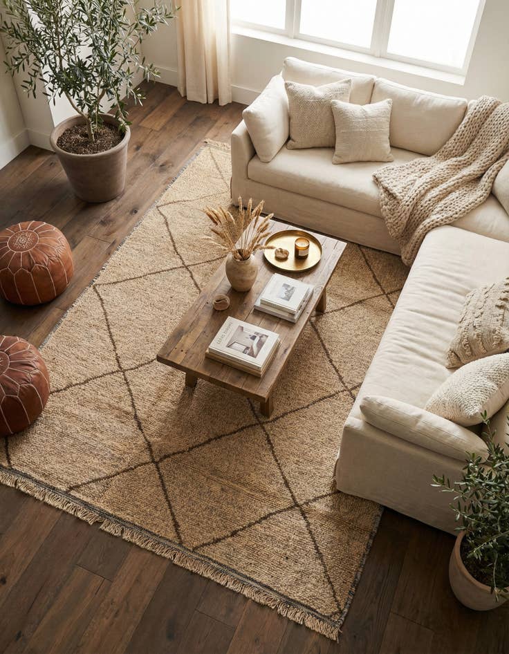 Detail image of 6' x 8' 10  Hand Knotted Moroccan Wool Rug