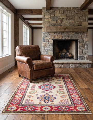 3' 5 x 5' 1 Hand Knotted Kazak Rug