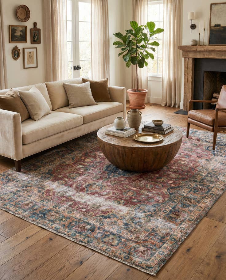 Detail image of 6' 5 x 9' 5 Hand Knotted Ultra Vintage Persian Wool Rug