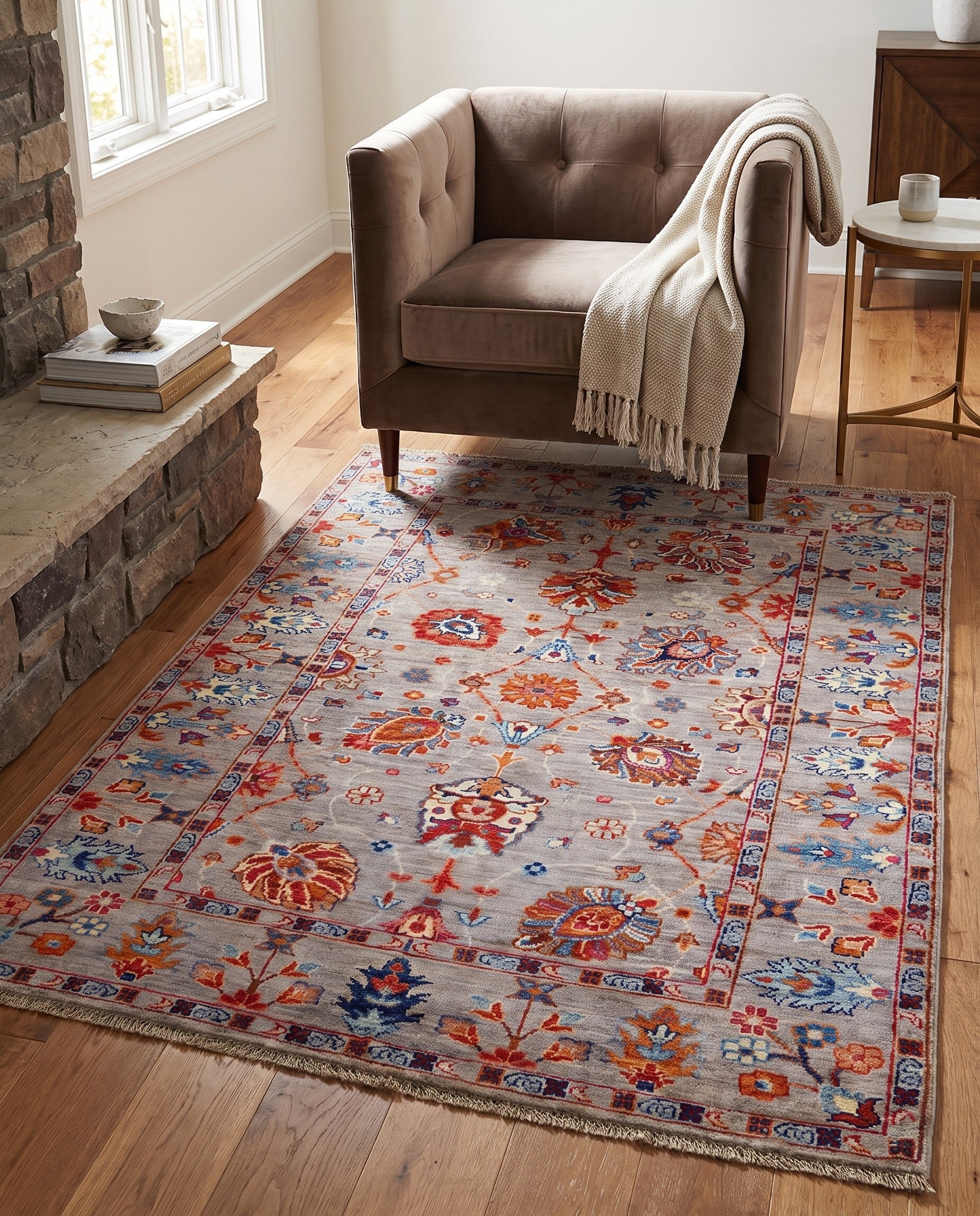 3' 5 x 4' 11 Hand Knotted Ariana Ziegler Rug