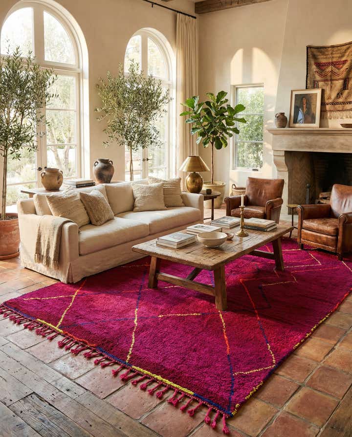 6' 8 x 9' 9 Hand Knotted Moroccan Wool Rug
