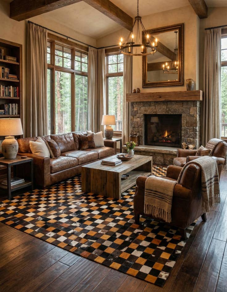 Detail image of  8' 1 x 10' Cowhide - Patchwork Rug