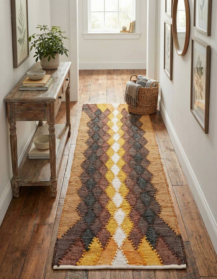 Detail image of 2' x 6' 1  Hand Braided Chindi Cotton Runner Rug