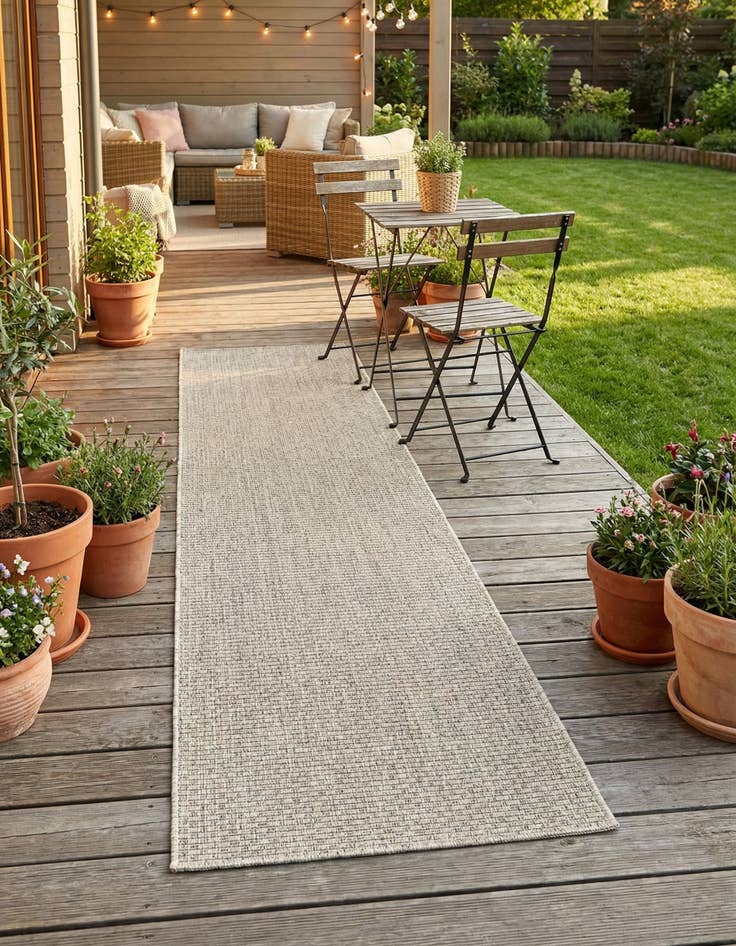 Detail image of 2' x 8' Easy-Clean Solid Indoor / Outdoor Runner Rug