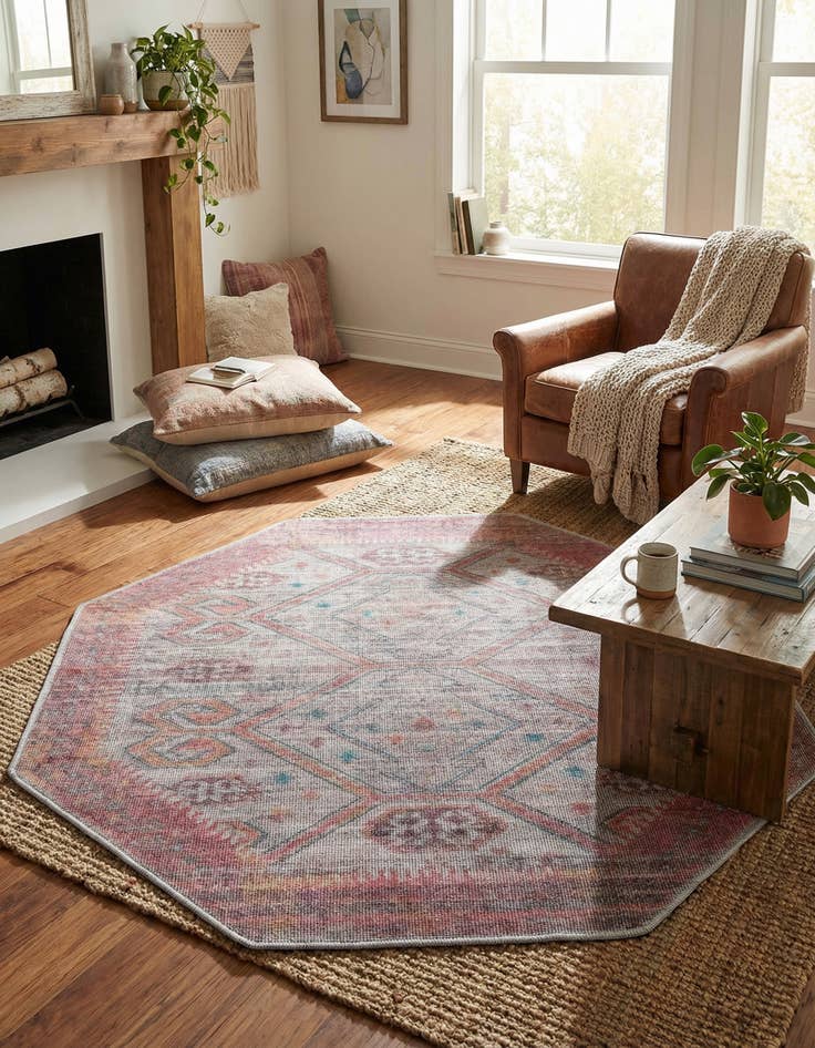 Detail image of  5' 3 x 5' 3  Washable Sisu Octagon Rug