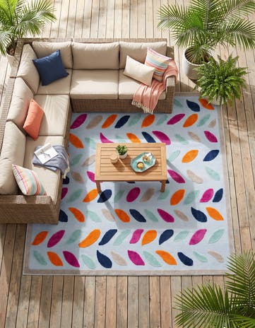 Blue Easy-Clean Aruba Indoor / Outdoor Square Rug