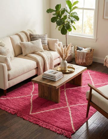 4' x 5' 2 Hand Knotted Moroccan Wool Rug