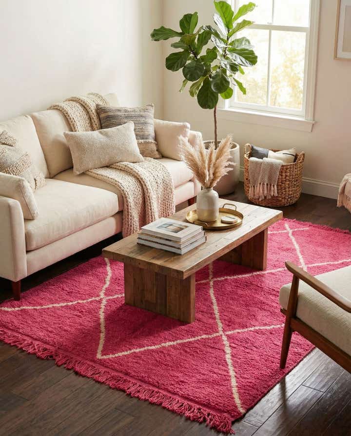 4' x 5' 2 Hand Knotted Moroccan Wool Rug