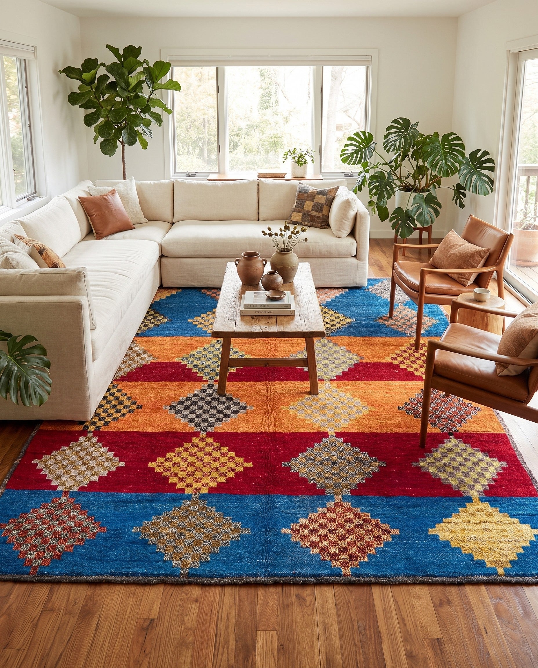 9' 3 x 11' 8 Hand Knotted Moroccan Wool Rug