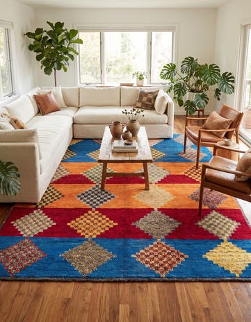 9' 3 x 11' 8 Hand Knotted Moroccan Wool Rug