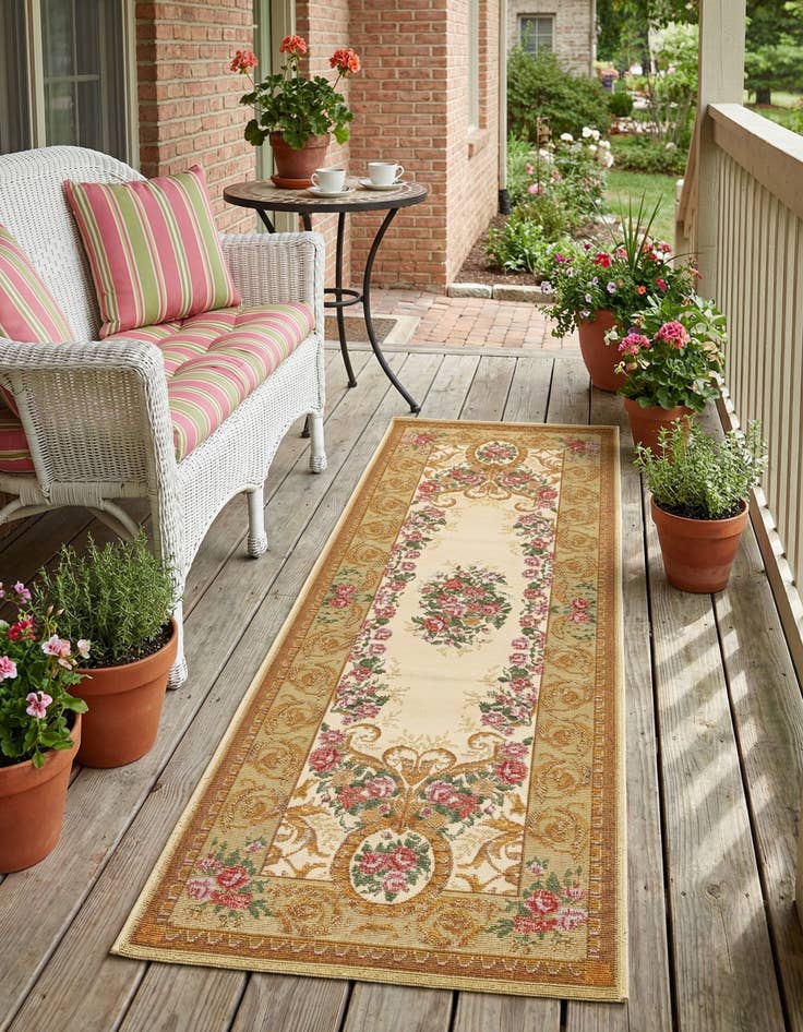 Detail image of 2' x 6'  Washable Traditional Indoor / Outdoor Runner Rug