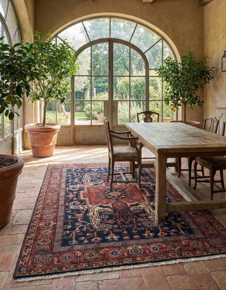 Detail image of 6' 6 x 9' 7  Hand Knotted Heriz Wool Rug