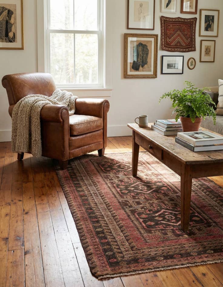 Detail image of 3' 9 x 6' 5  Hand Knotted Ultra Vintage Persian Wool Rug