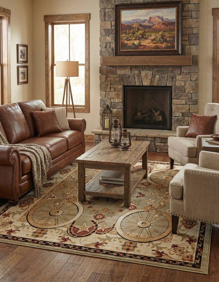 Detail image of  7' 10 x 7' 10 Pioneer Square Rug