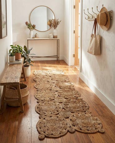  2' x 6' 1  Hand Braided Jute Runner Rug